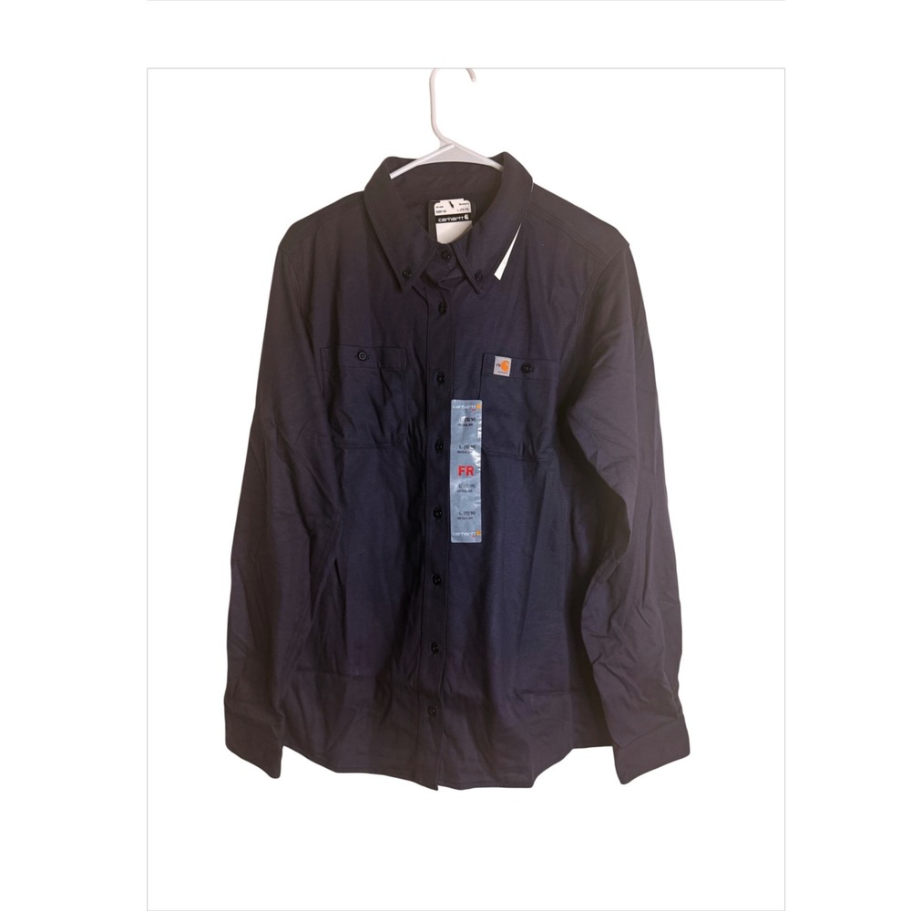 Carhartt FR Shirt Womens Large Dark Navy Blue Force Flame Resistant Utility NWT